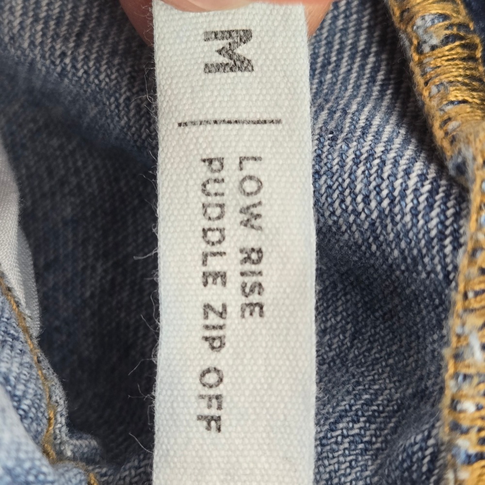 PacSun Puddle Zip Off Low Rise Denim Cargo Pants Medium Wash Jeans Womens Size M - Picture 6 of 13